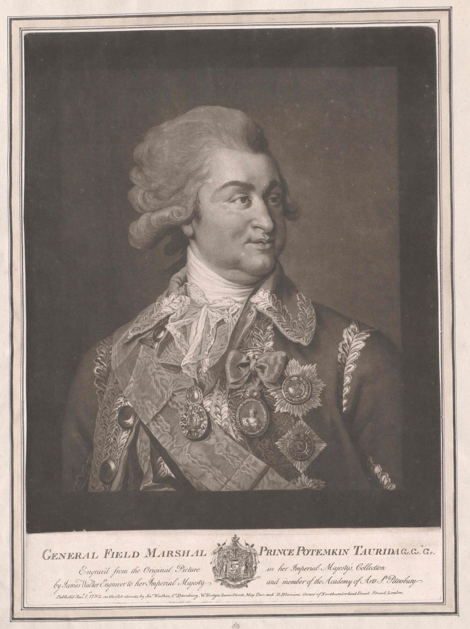 Grigorij Aleksandrowicz hrabia Potemkin (druk) autorstwa Artist Unknown