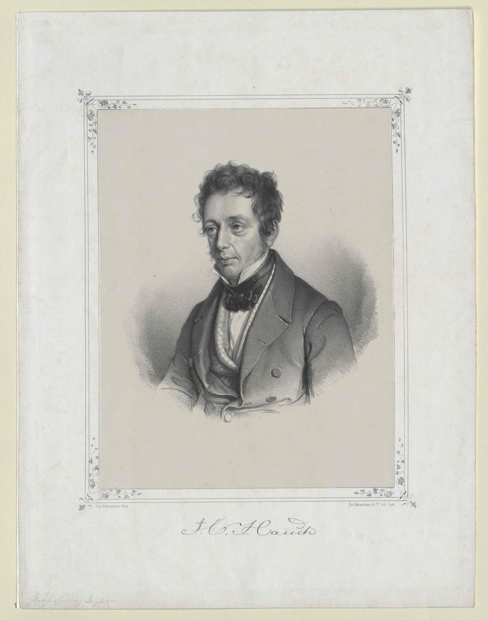 Johannes Carsten Hauch (druk) autorstwa Artist Unknown