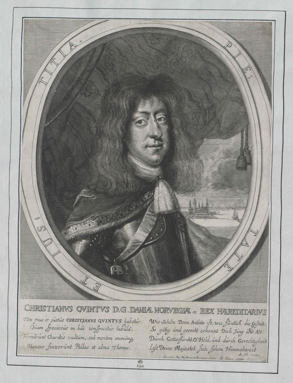 Król Danii Chrystian V. autorstwa Artist Unknown