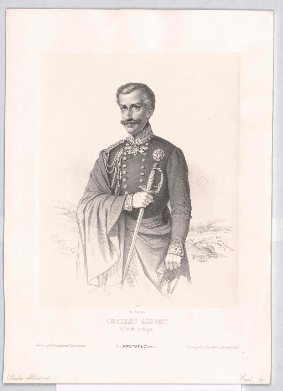 Król Sardynii Karol Albert autorstwa Artist Unknown