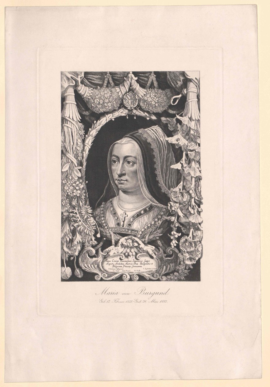 Maria Burgundzka (druk) autorstwa Artist Unknown