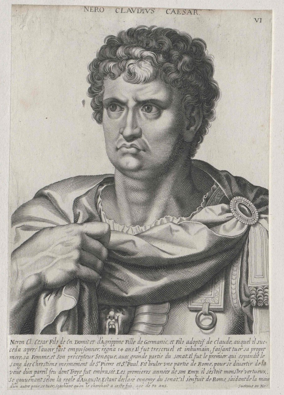 Cesarz rzymski Neron (druk) autorstwa Artist Unknown