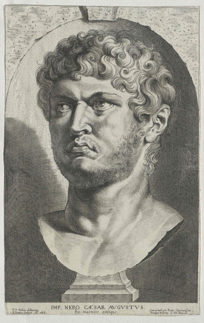 Cesarz rzymski Neron (druk) autorstwa Artist Unknown