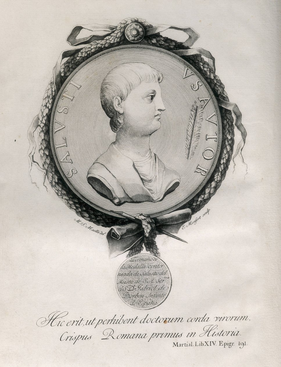SALLUST (86-35 P.N.E.). Rzymski historyk. Rycina. autorstwa Artist Unknown
