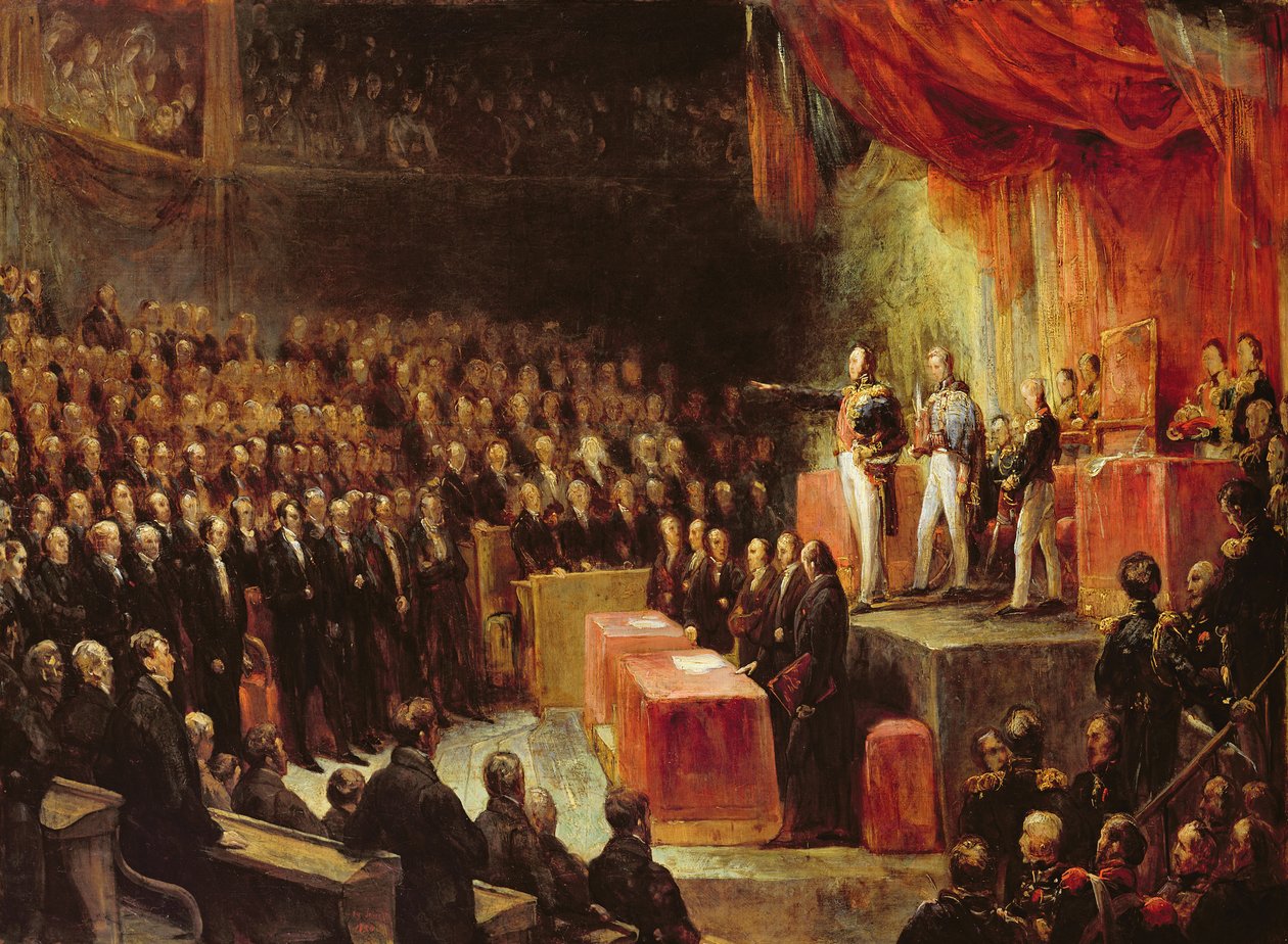 Studium dla króla Ludwika Filipa (1773-1850) złożenie przysięgi przed Izbą Deputowanych, 9 sierpnia 1830 autorstwa Ary Scheffer