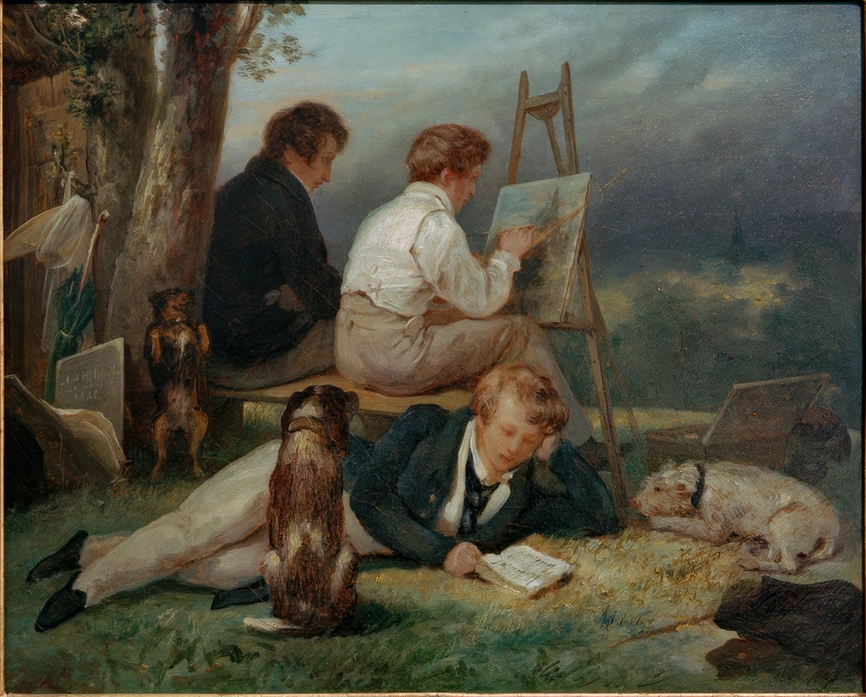 Trzej bracia Scheffer w krajobrazie autorstwa Ary Scheffer