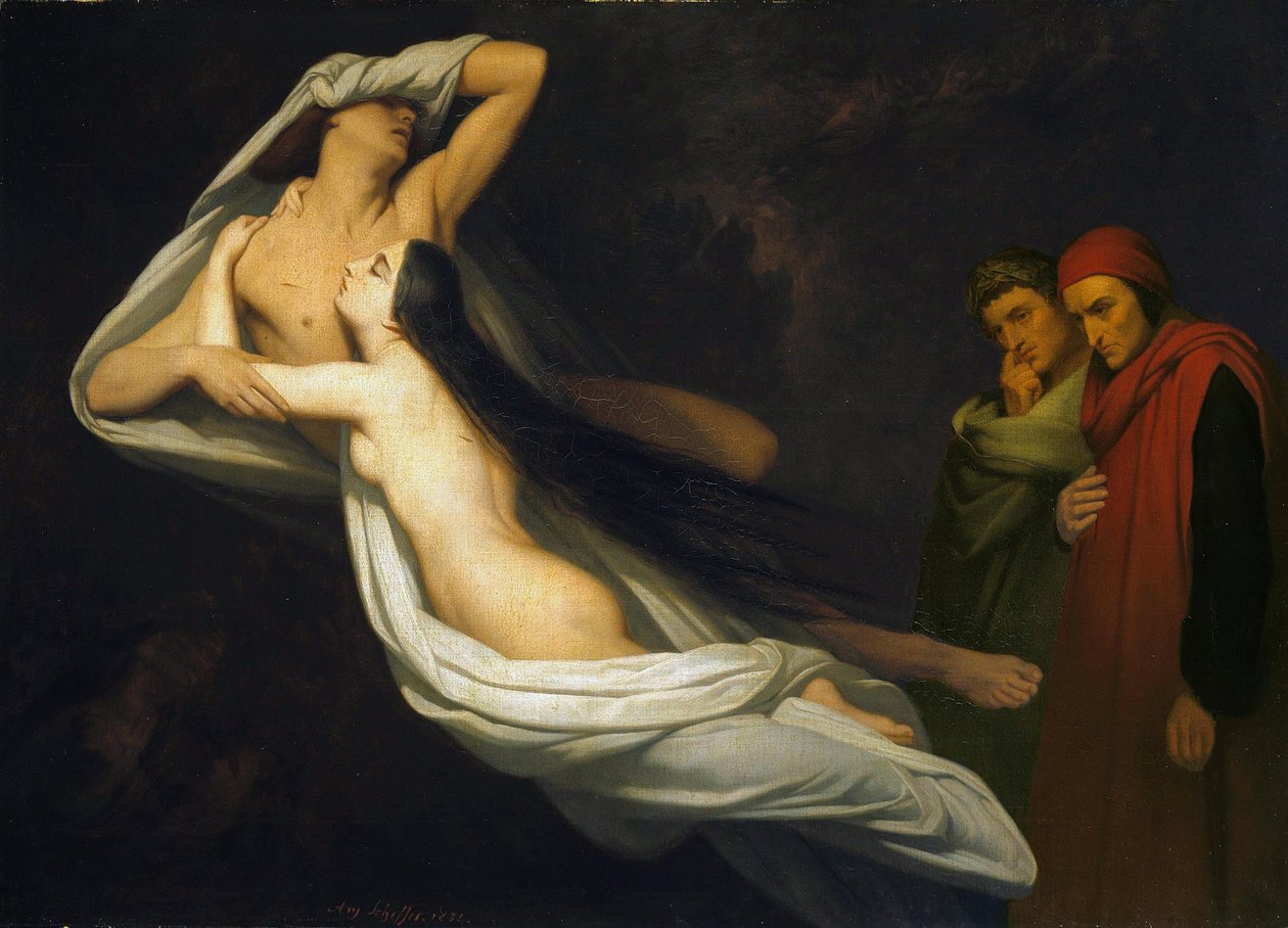Paolo i Francesca, 1854 autorstwa Ary Scheffer