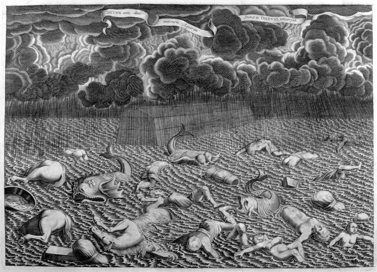 Wielka powódź z Arca Noe autorstwa Athanasius Kircher