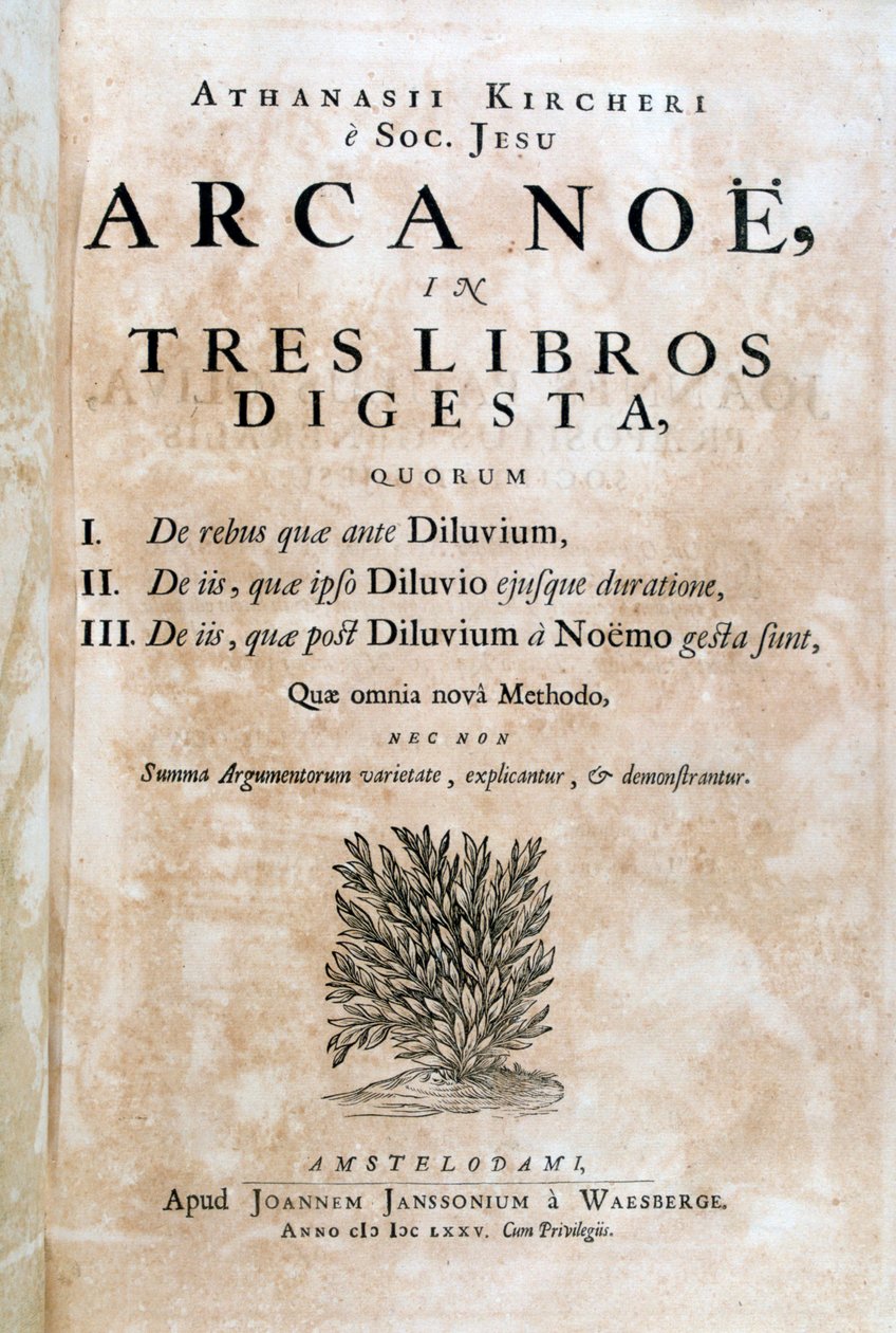 Strona tytułowa Arca Noe, 1675 autorstwa Athanasius Kircher