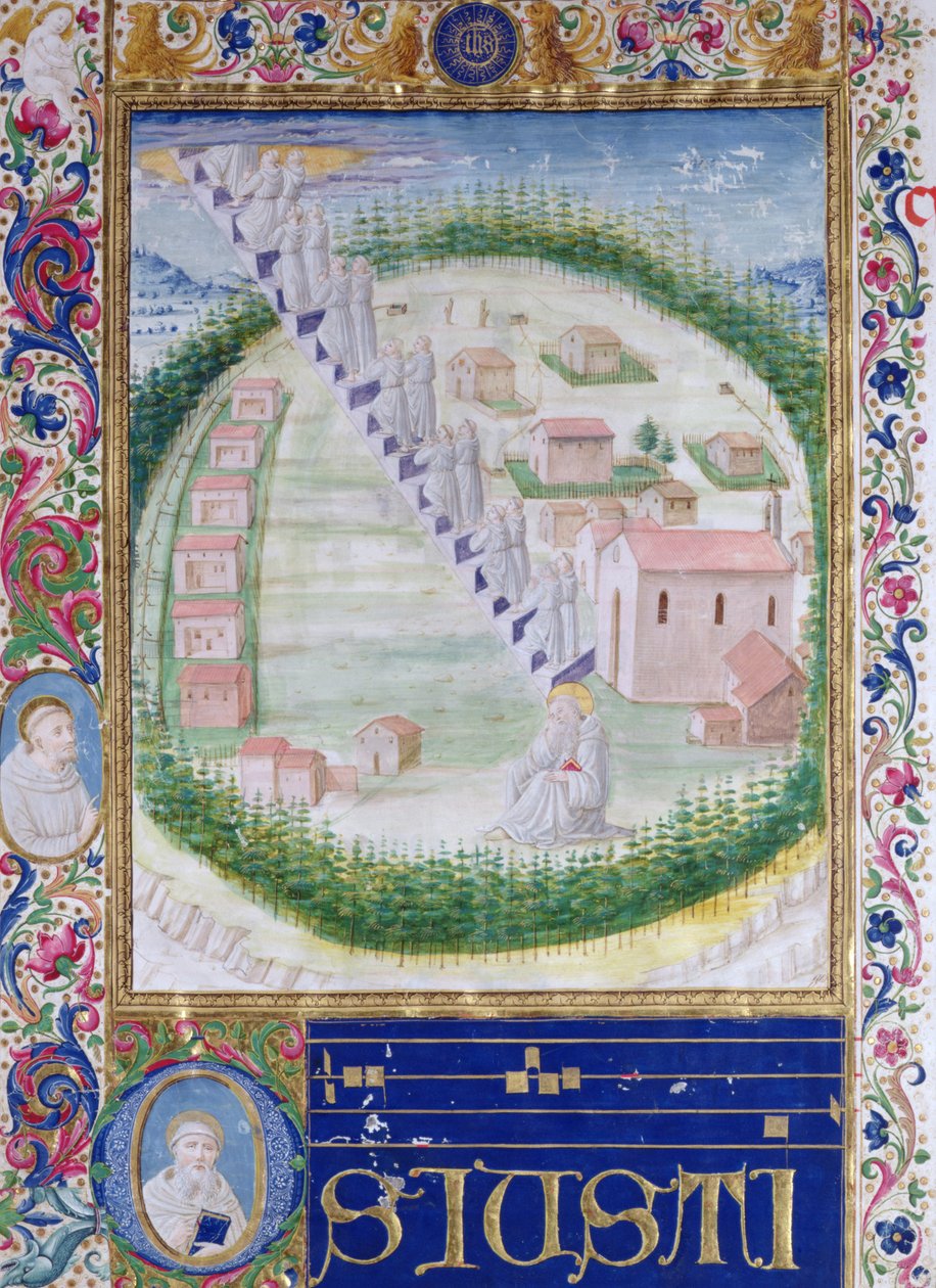 Sen św. Romulda (ok. 951-1027) ok. 1502 r. autorstwa Attavante di Gabriello di Vanti di Bartolo