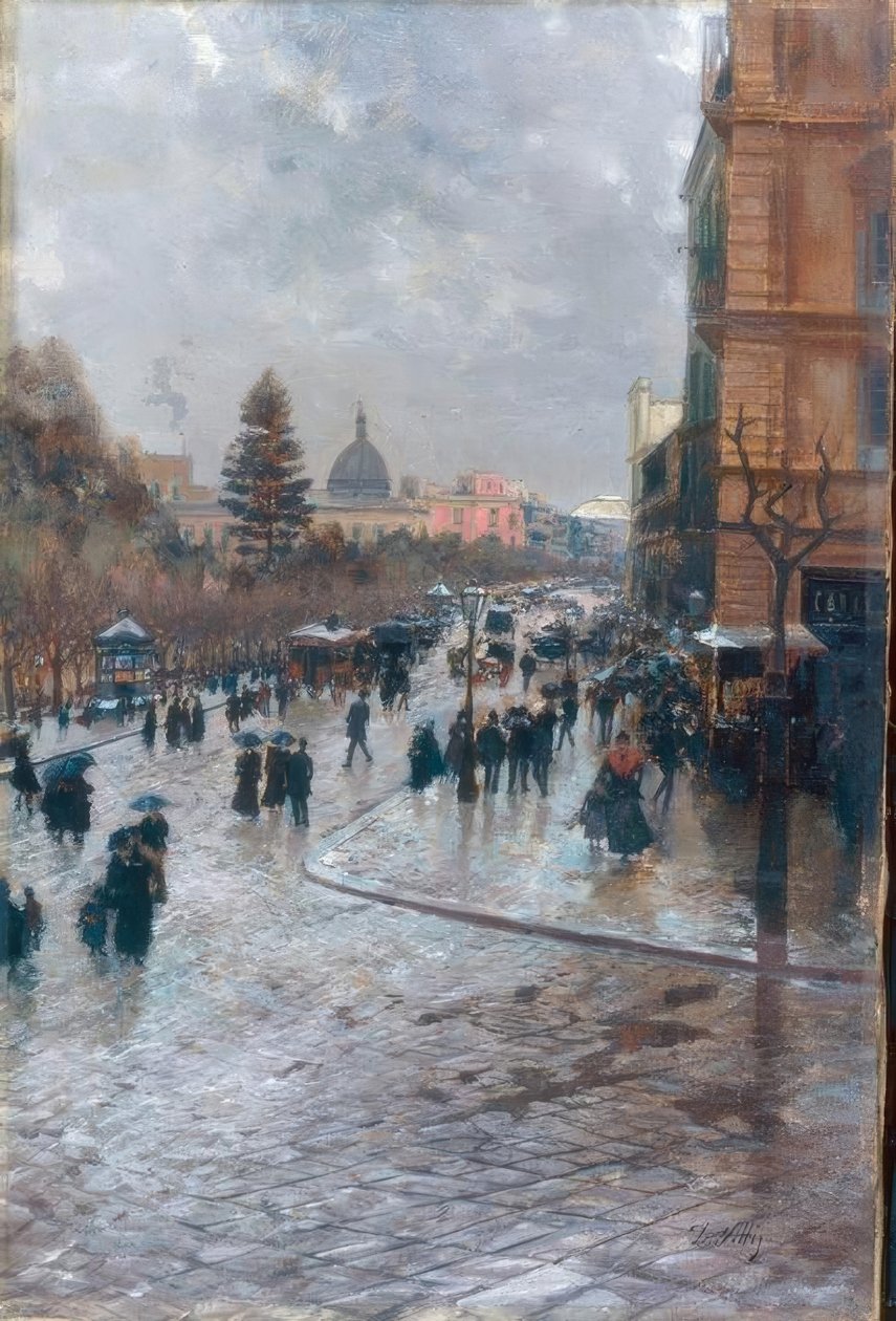 Ulica w Paryżu autorstwa Attilio Pratella