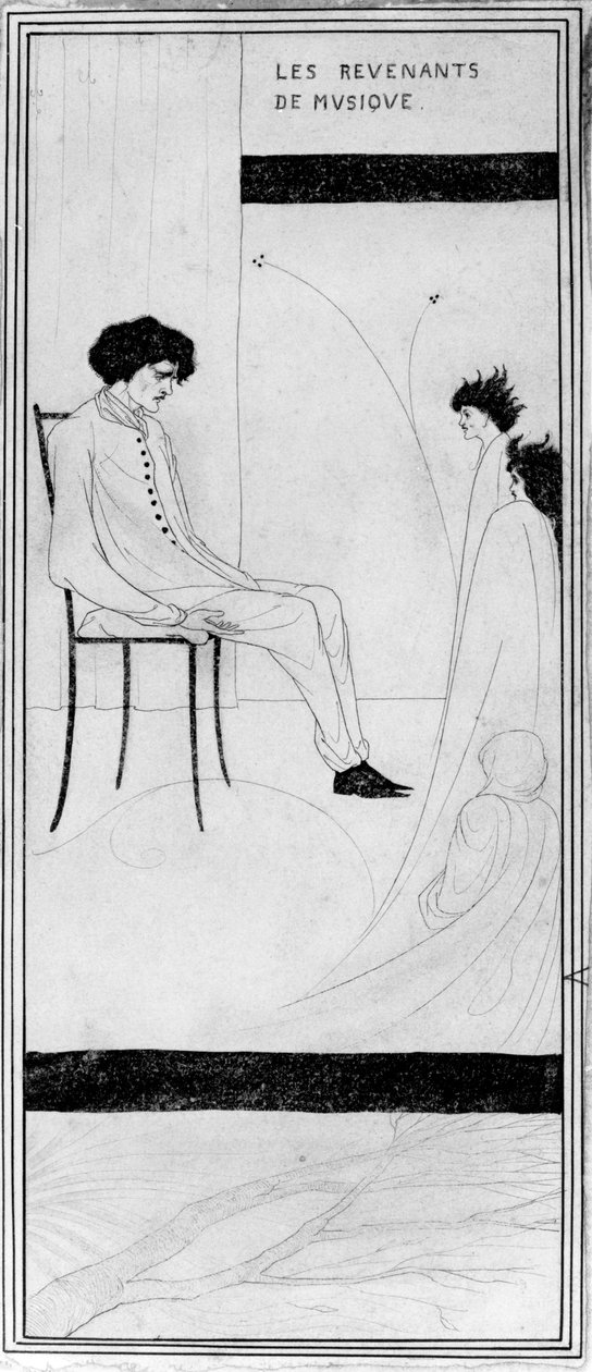 Musical Revenant, ok. 1892 (indyjski tusz i wash) autorstwa Aubrey Beardsley