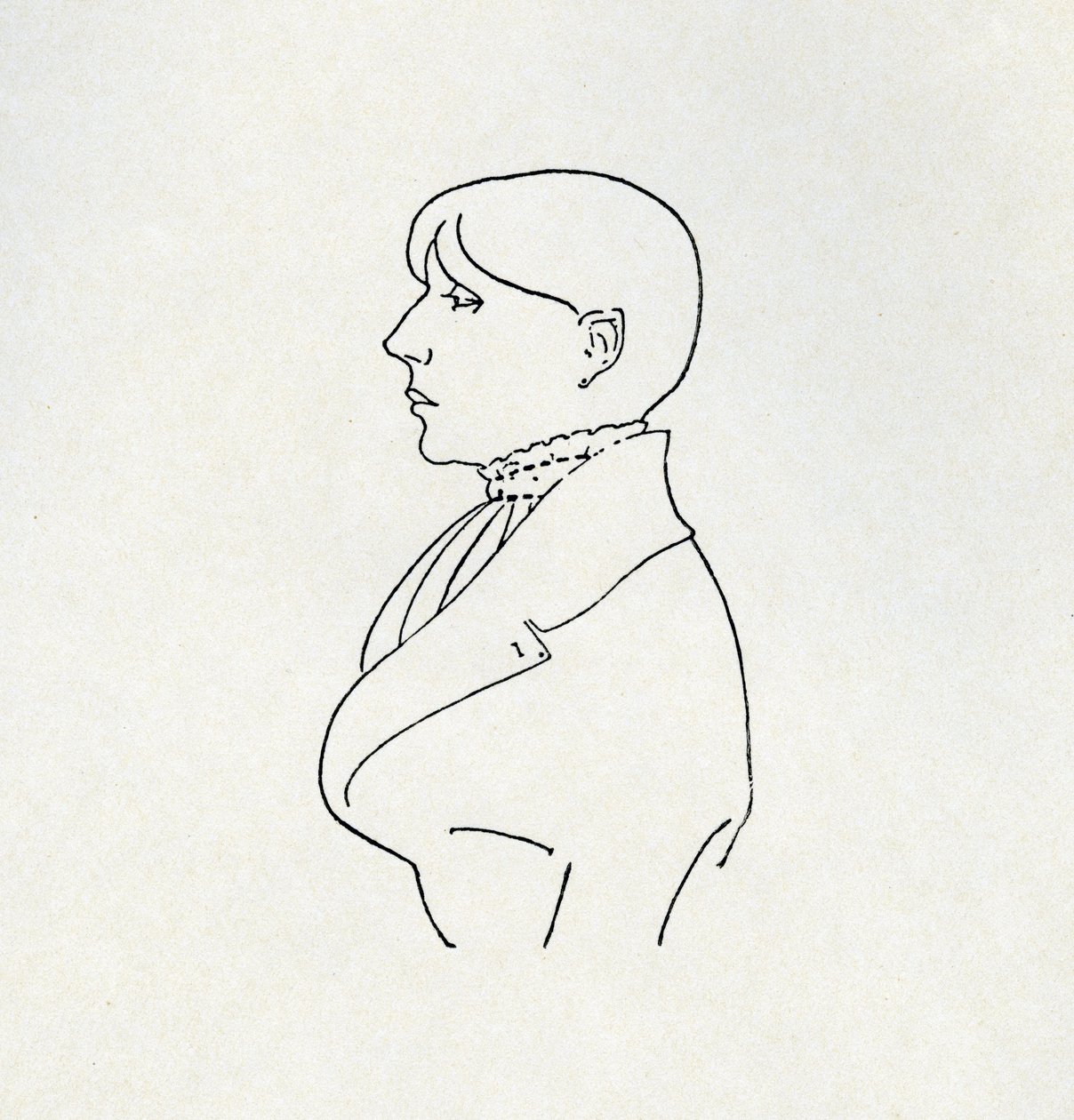 Portret artysty w zarysie (pióro i atrament) autorstwa Aubrey Beardsley