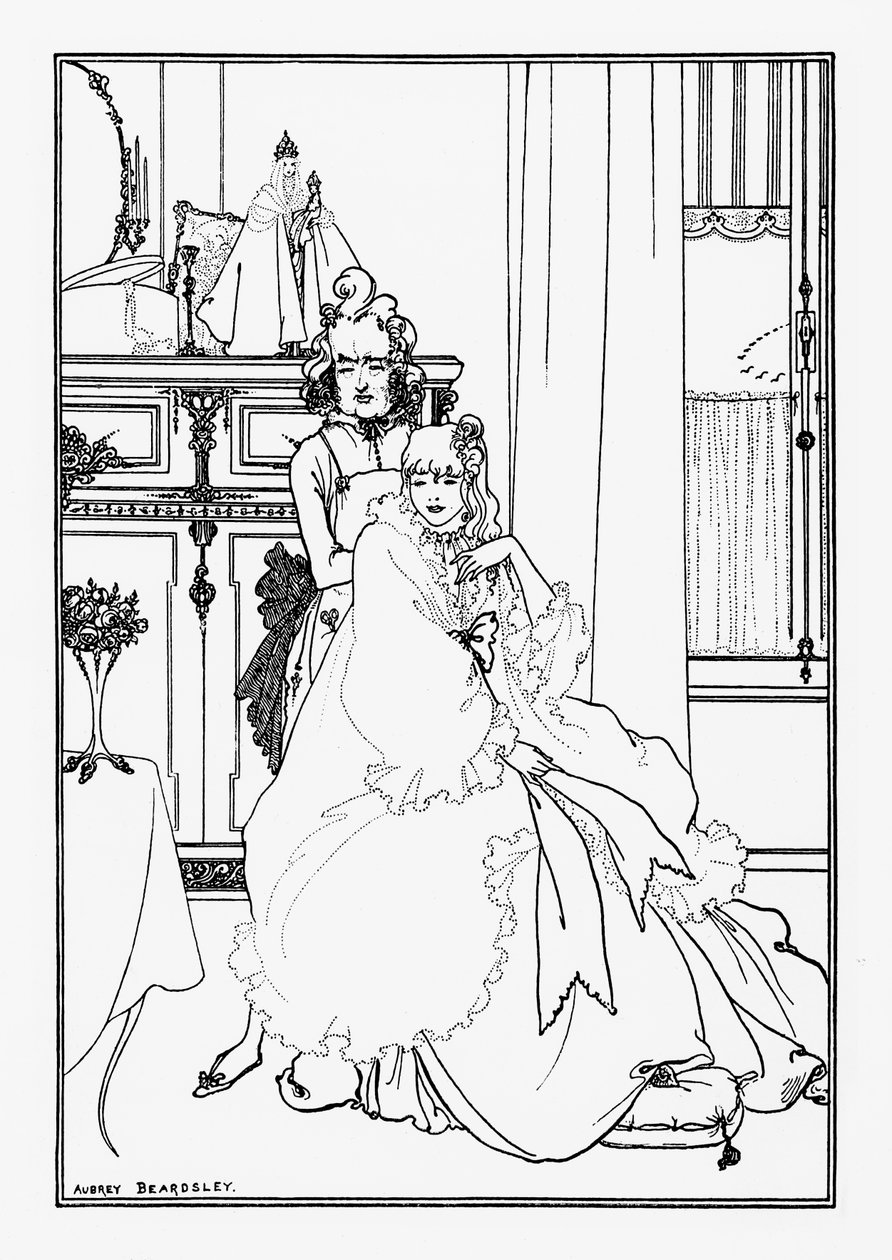 Fryzura, z wiersza „Ballada o cyruliku”, w „Savoy”, 1896 autorstwa Aubrey Beardsley