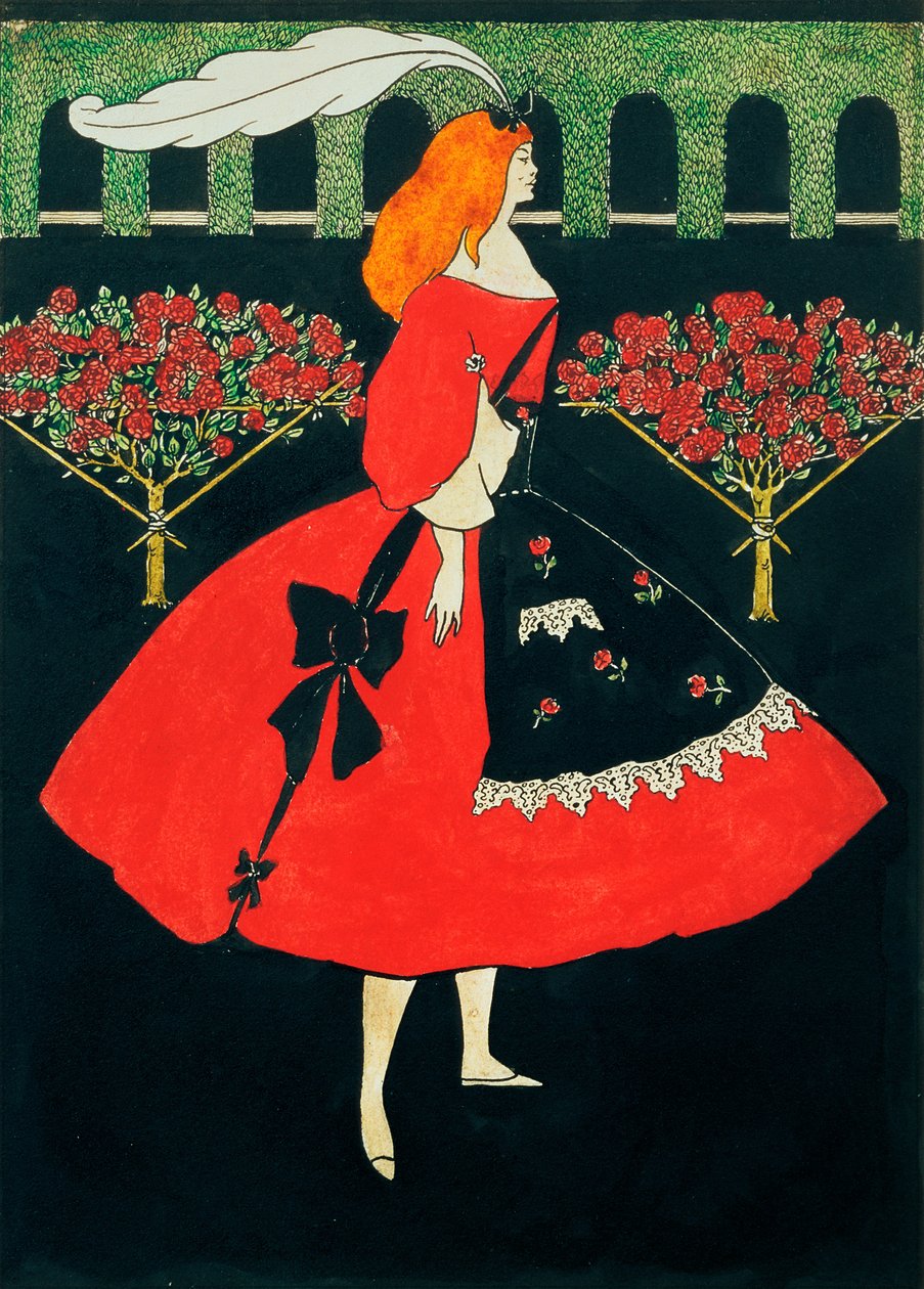 Kapcie Kopciuszka, 1894 (pióro i atrament i toaleta na papierze) autorstwa Aubrey Beardsley