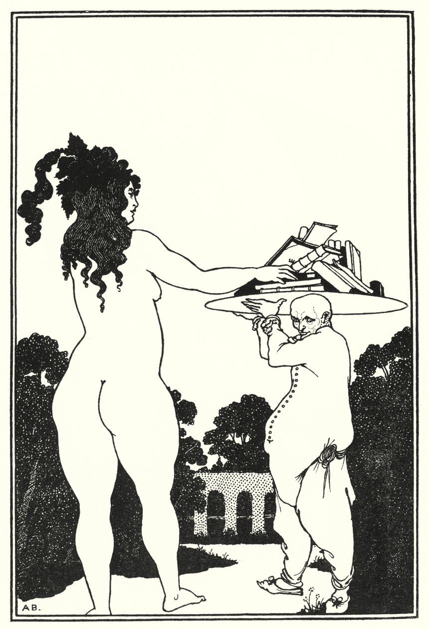 Ekslibris Aubreya Beardsleya (grawerunek) autorstwa Aubrey (after) Beardsley