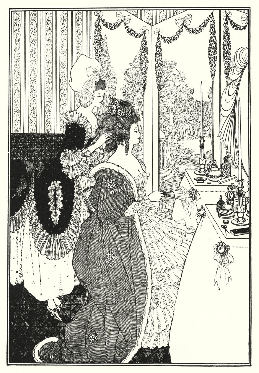 Toaleta (grawerowanie) autorstwa Aubrey (after) Beardsley