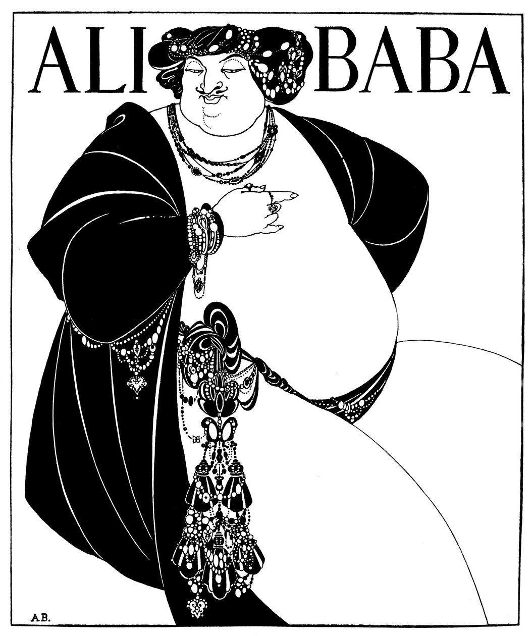 Projekt okładki dla Ali Baby, 1897 autorstwa Aubrey Beardsley