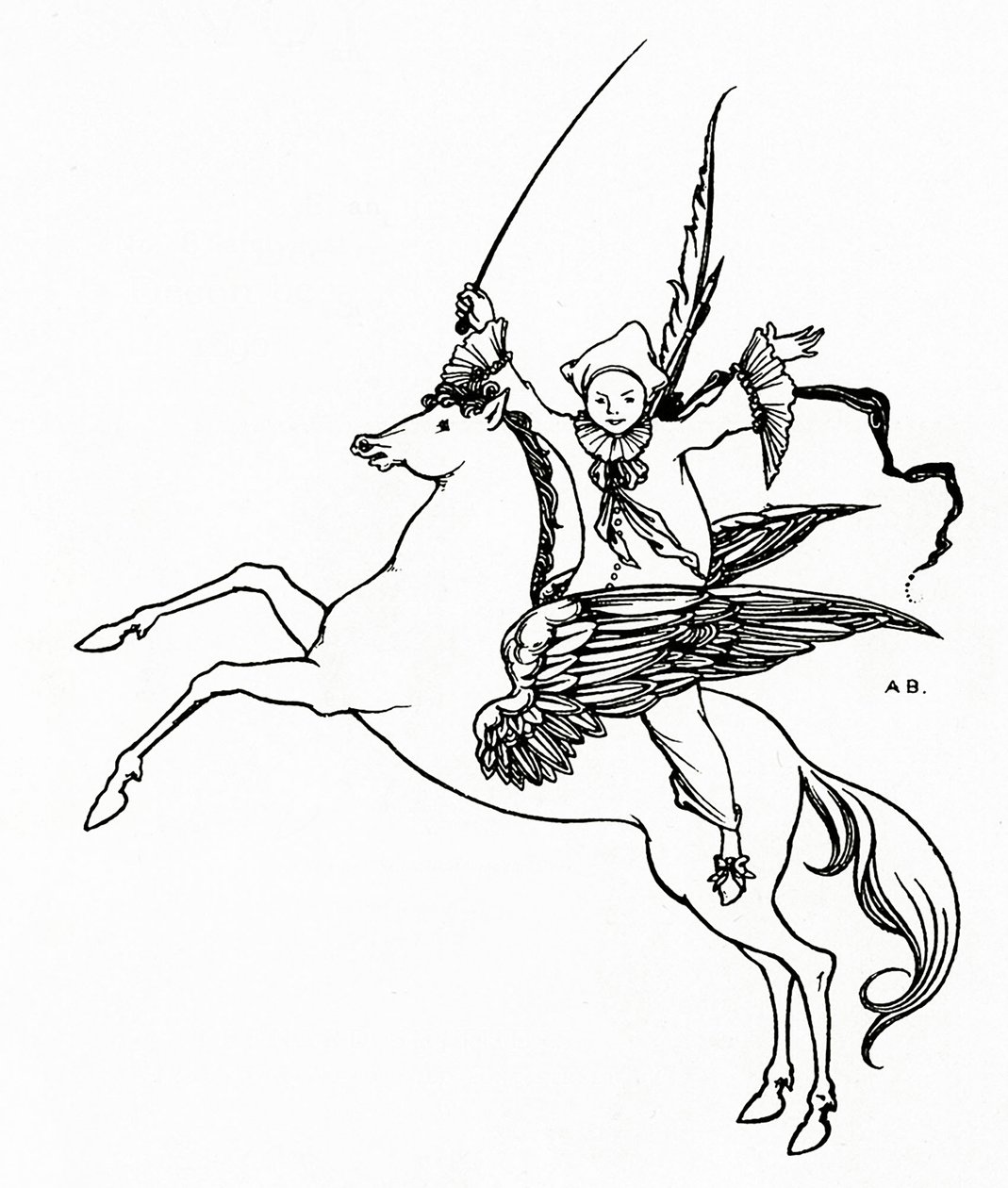 Puck na Pegazie, 1894 autorstwa Aubrey Beardsley