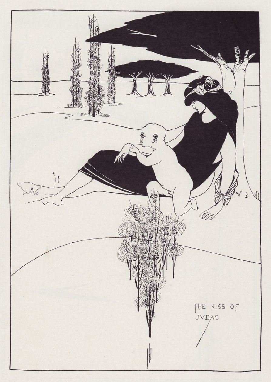 Pocałunek Judasza, 1893. autorstwa Aubrey Beardsley