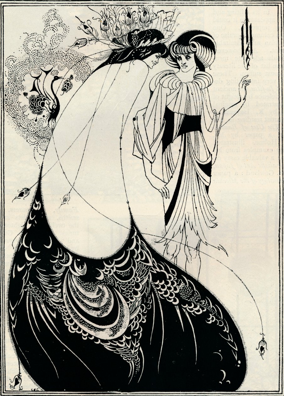 Pawia dziewczyna, 1893 autorstwa Aubrey Beardsley