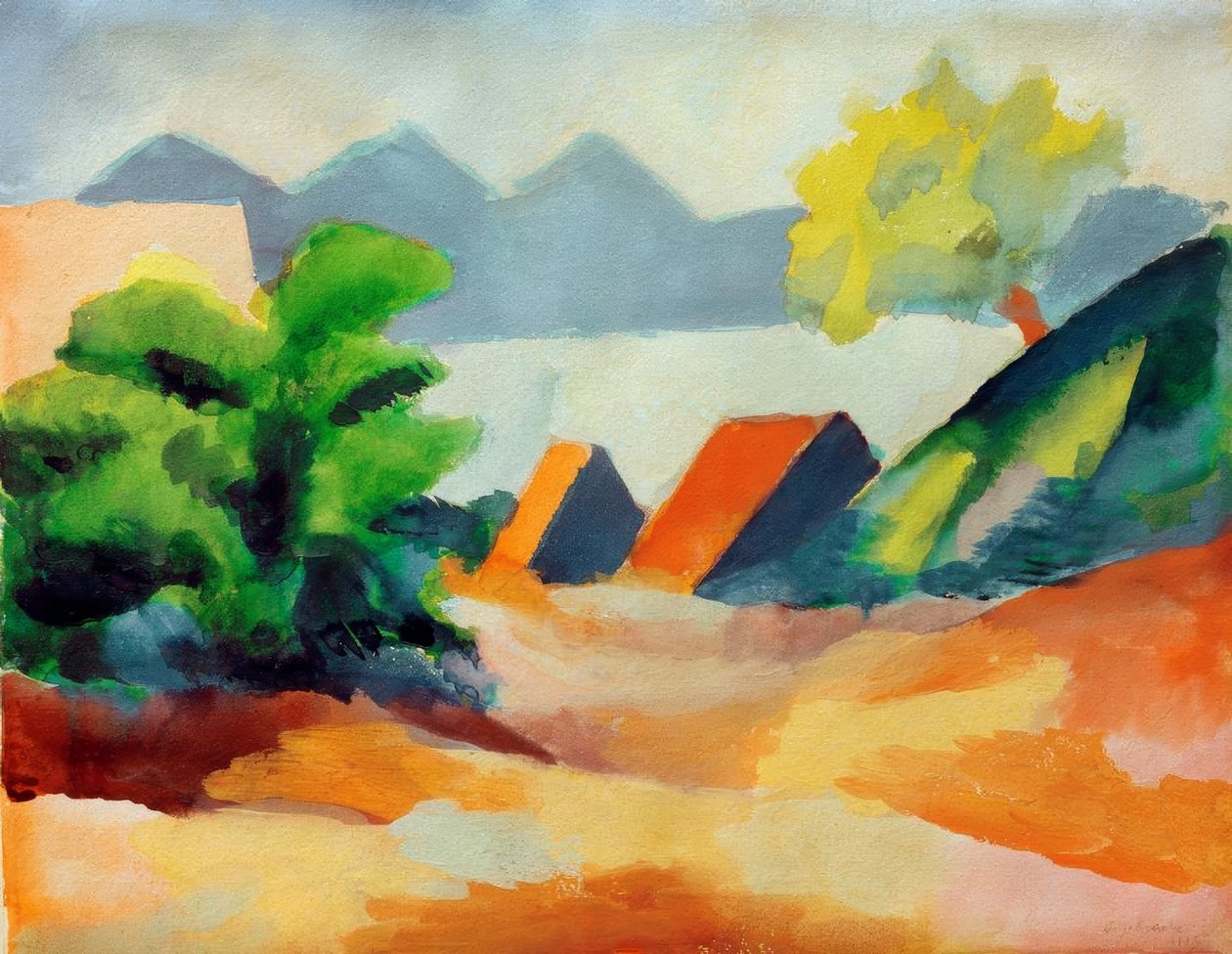 Am Thuner widzę I autorstwa August Macke