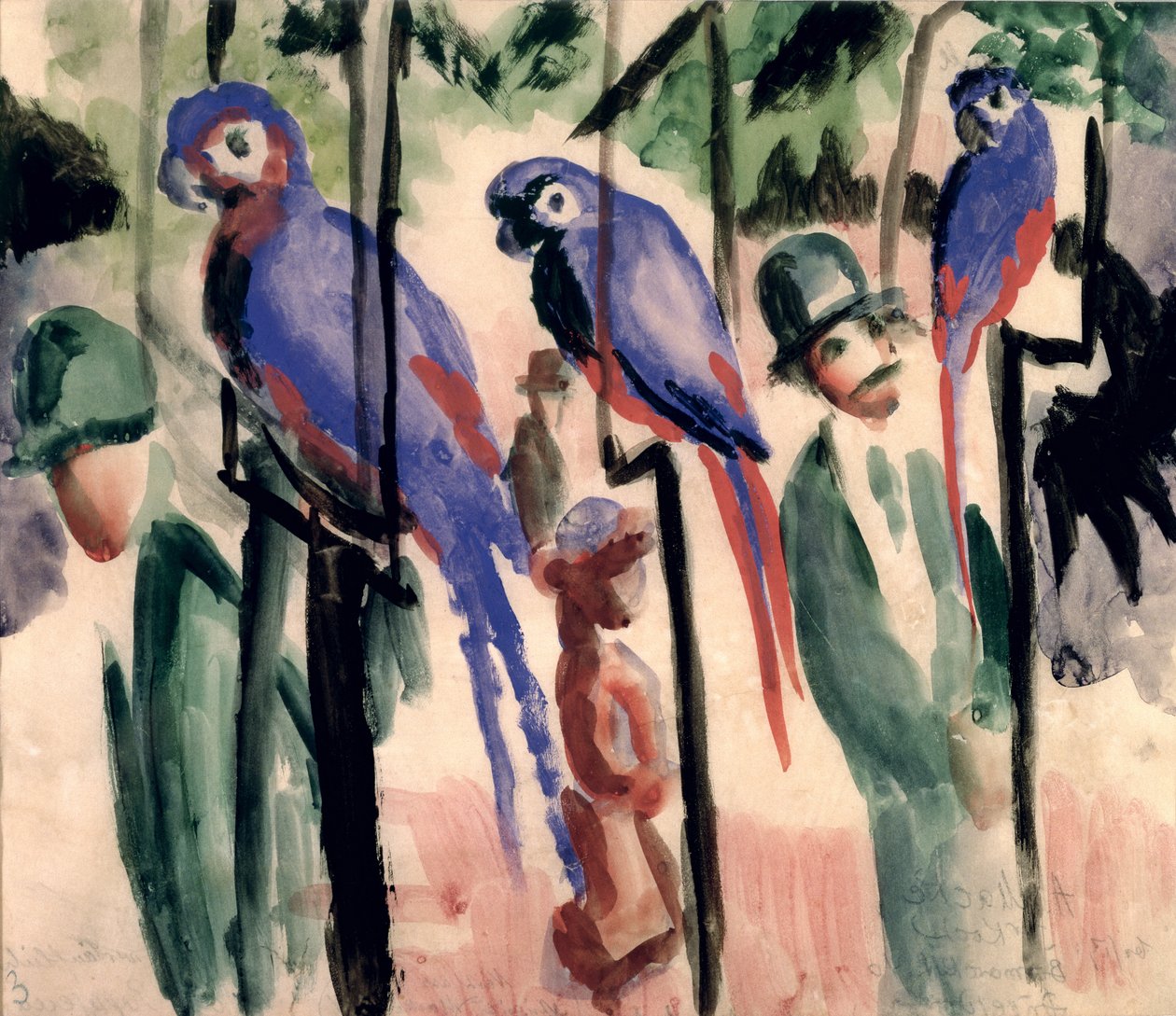 Niebieskie papugi autorstwa August Macke