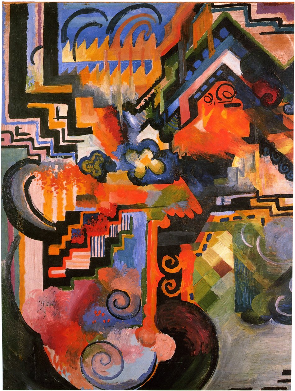 Kolorowa kompozycja autorstwa August Macke