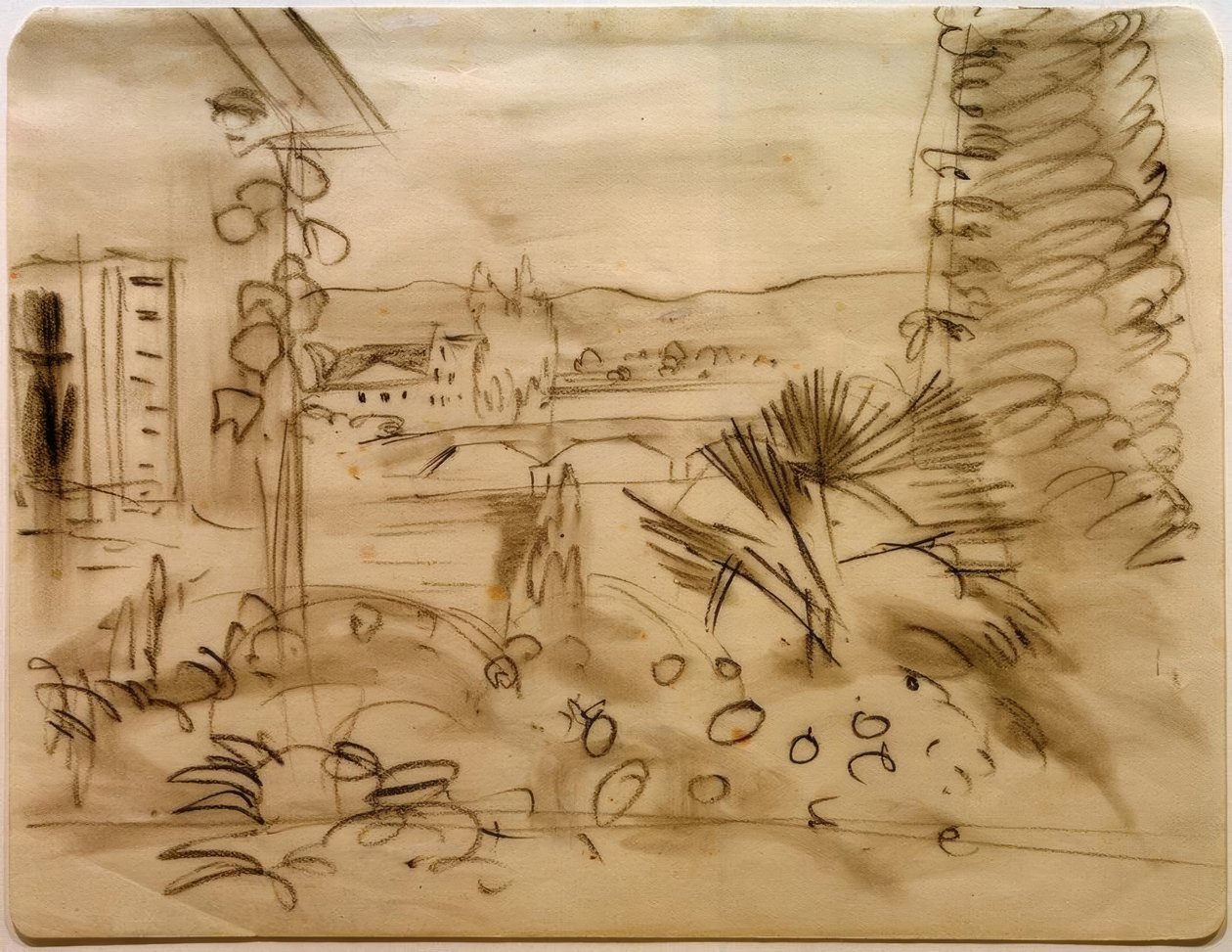 Dom z ogrodem w Dolinie Rodanu autorstwa August Macke