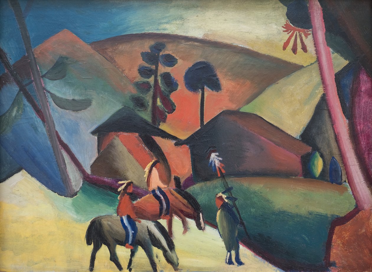 Indianie na koniach autorstwa August Macke