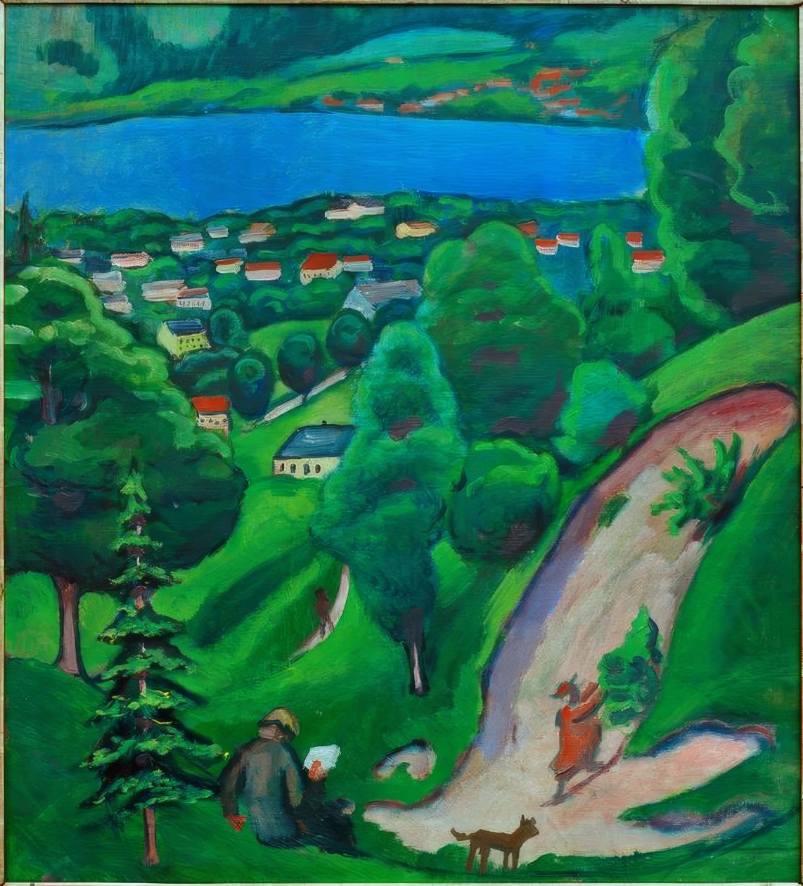 Krajobraz nad Tegernsee autorstwa August Macke