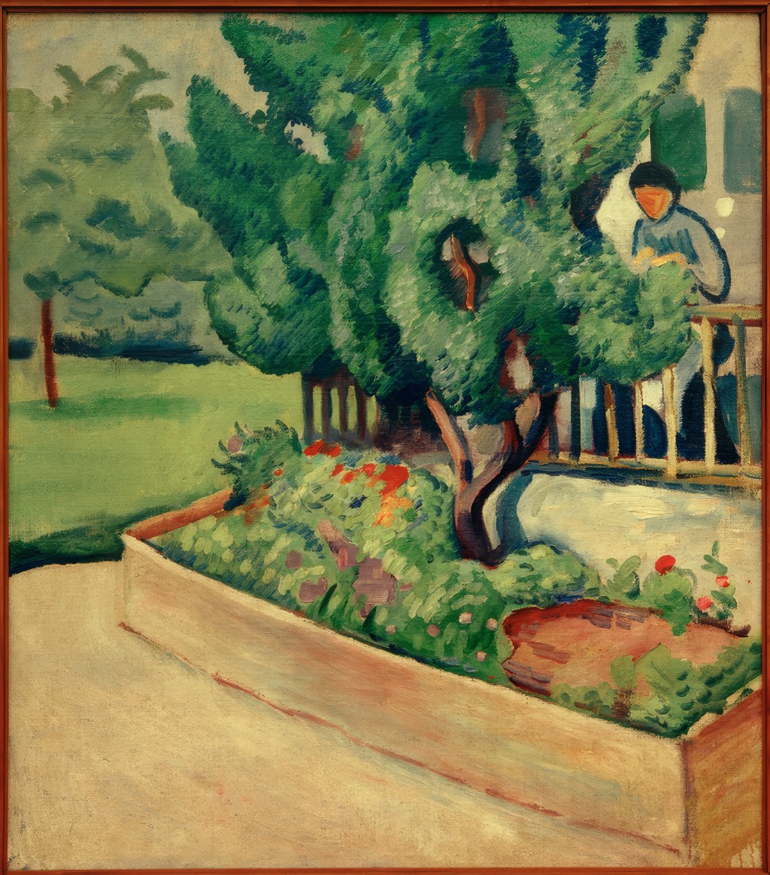 Przed domem w Tegernsee I autorstwa August Macke