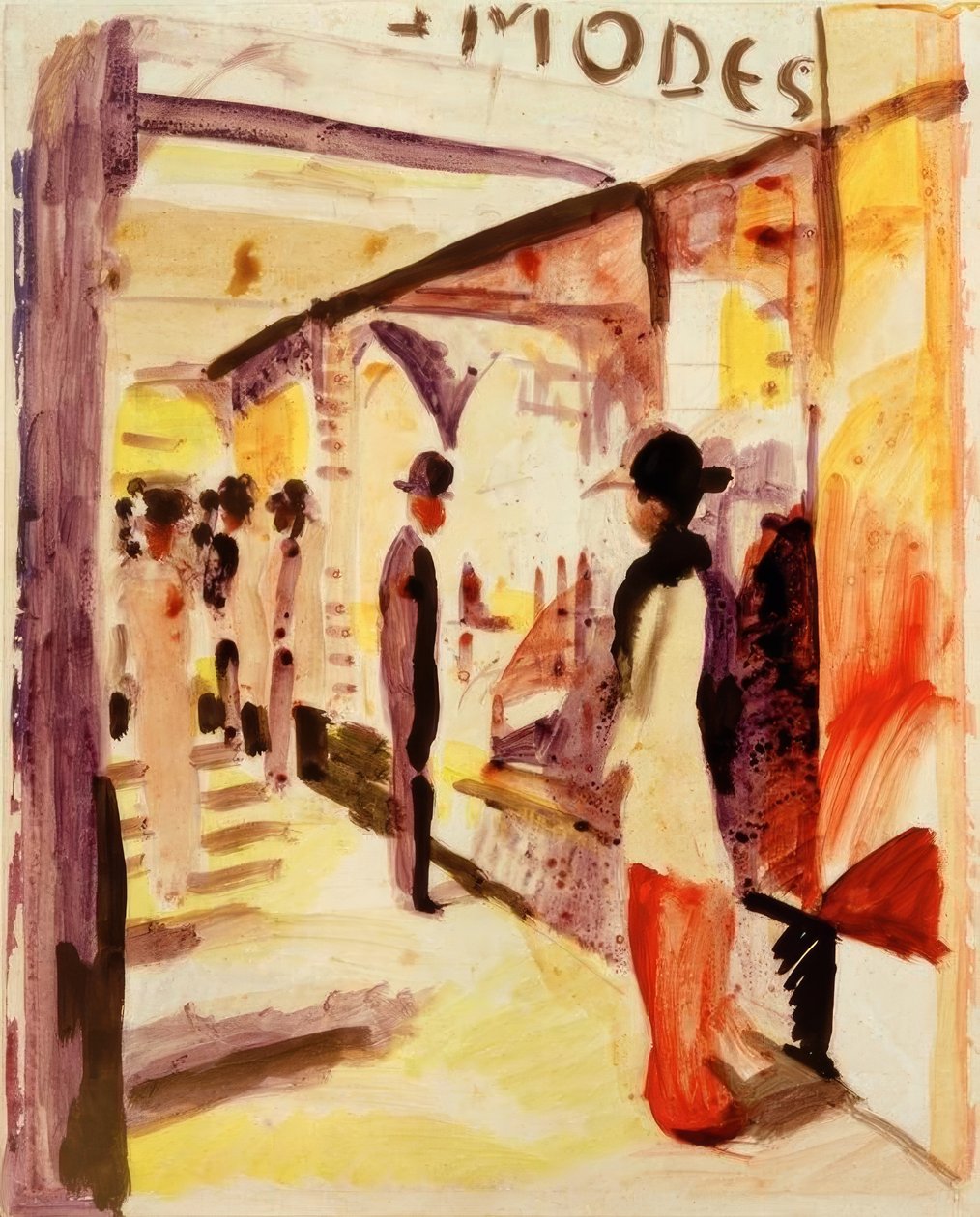 Ulica handlowa pod altanami autorstwa August Macke