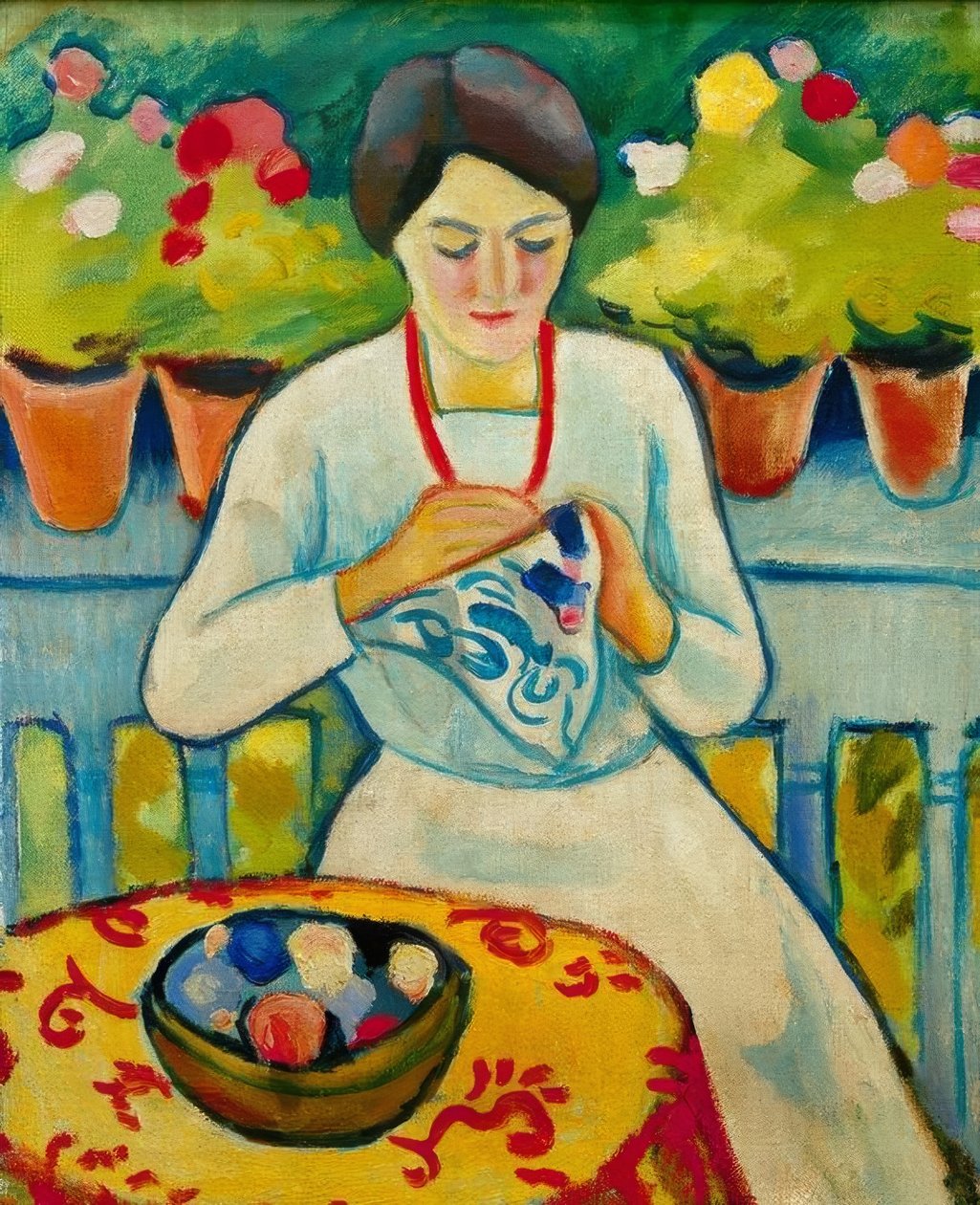 Kobieta na balkonie autorstwa August Macke