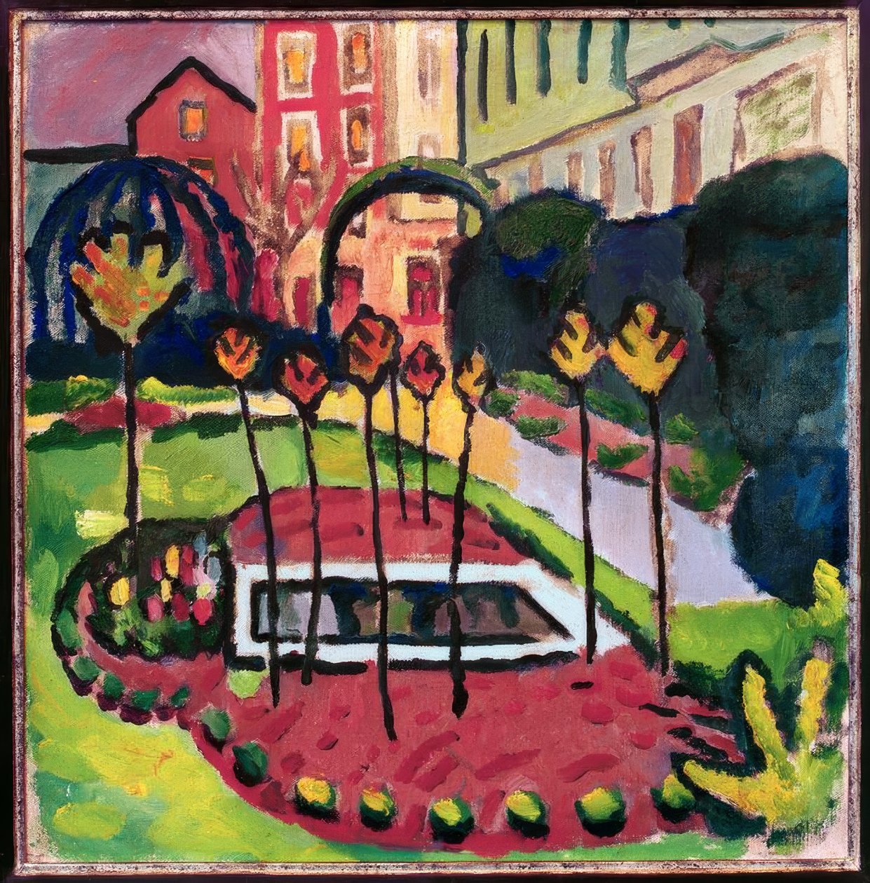 Ogród z basenem autorstwa August Macke