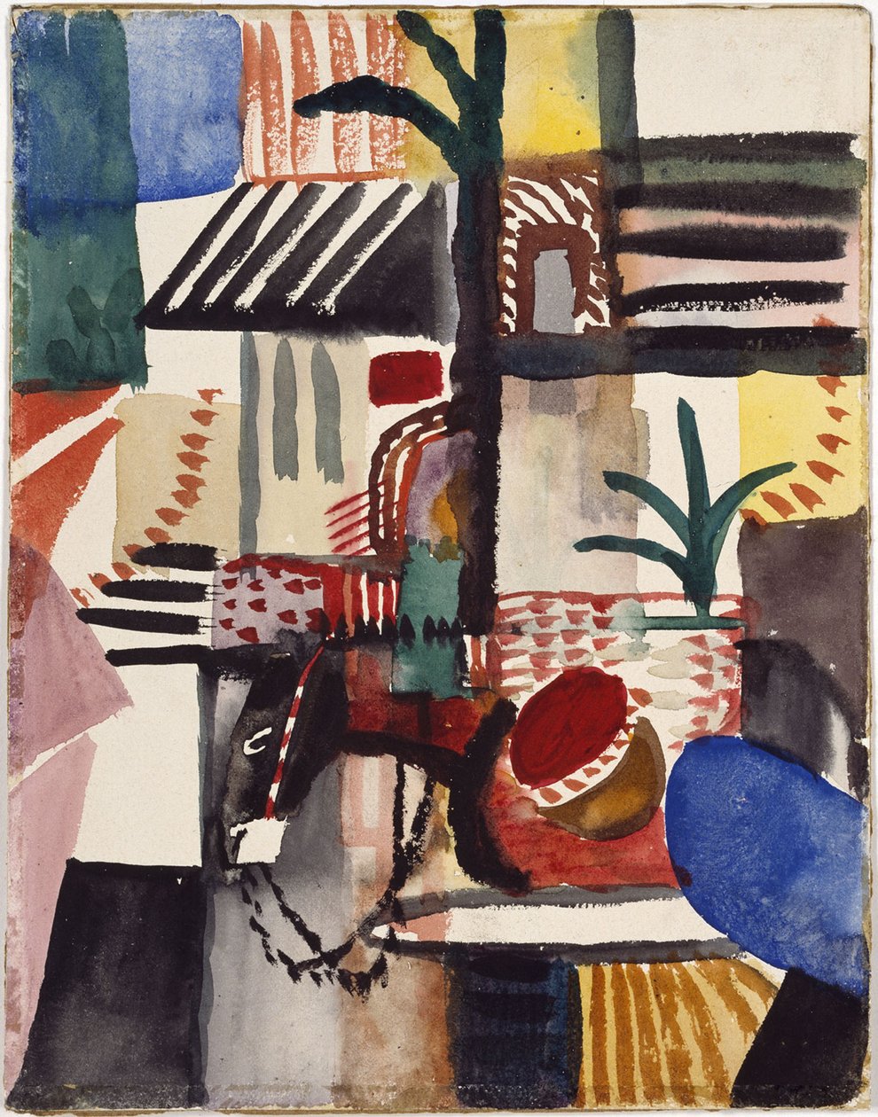 Człowiek z osłem Tunezja, 1914 autorstwa August Macke