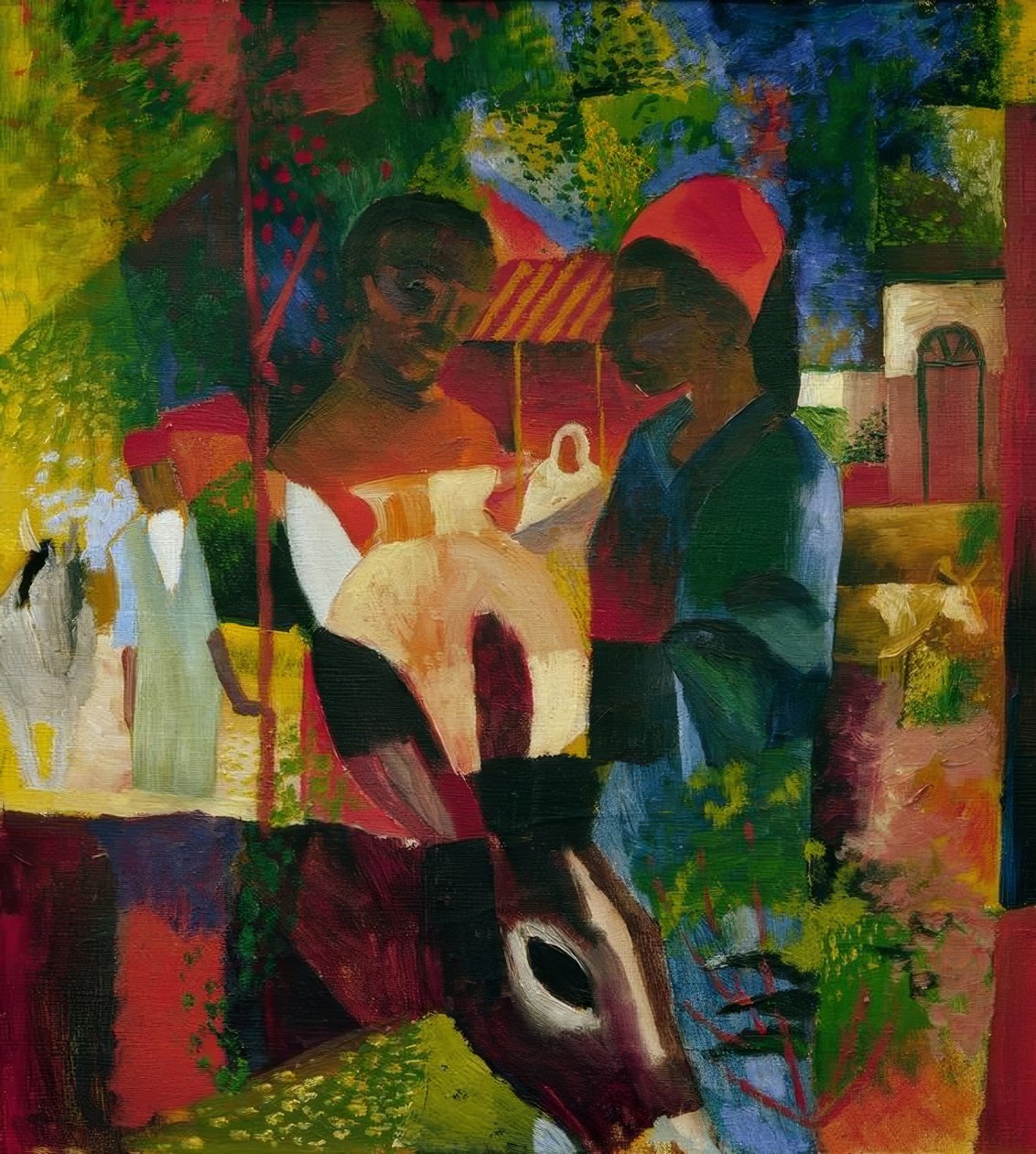 Rynek w Tunisie autorstwa August Macke