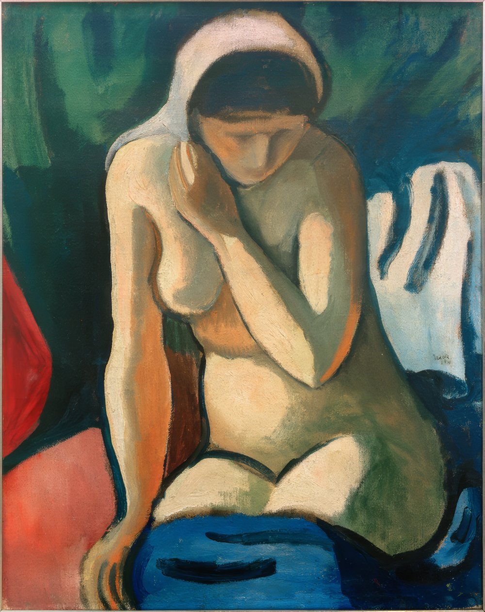 Naga dziewczyna w chuście autorstwa August Macke