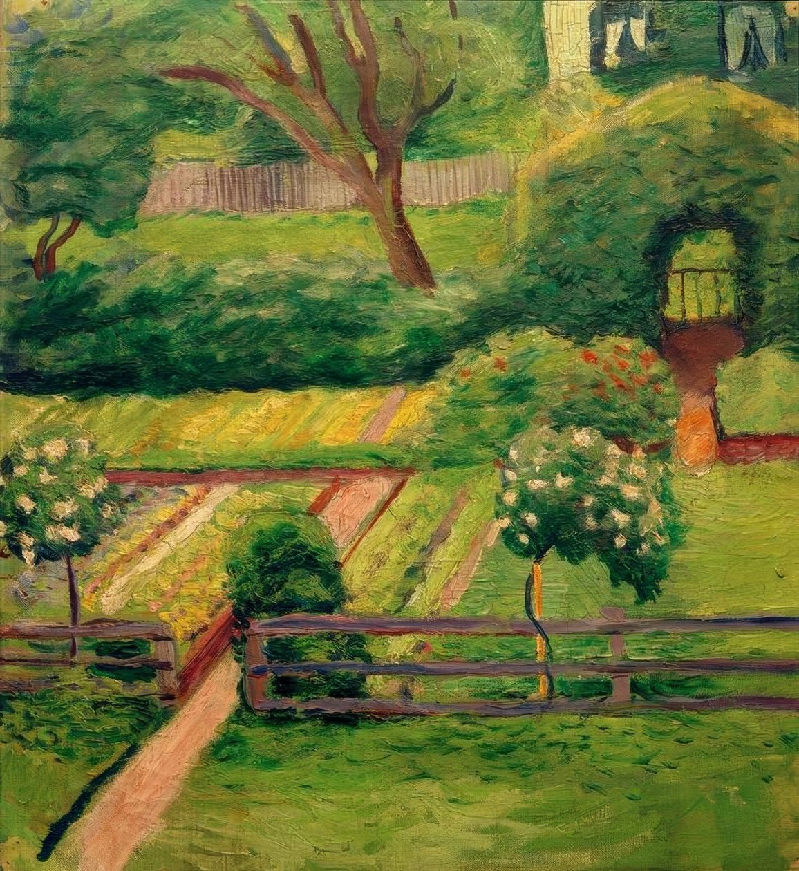 Ogród różany w Tegernsee autorstwa August Macke