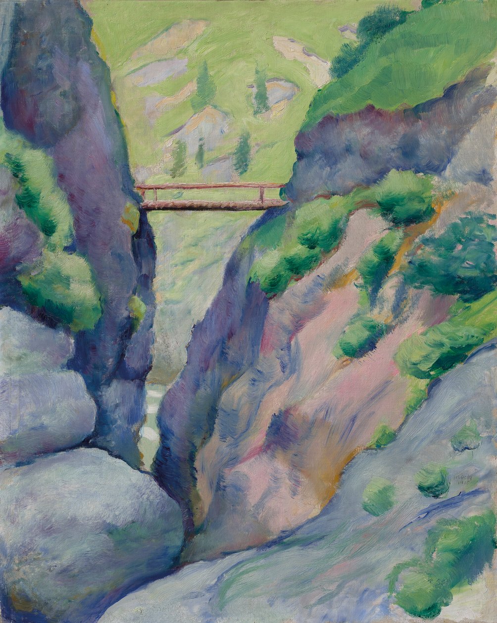 Wąwóz w Tegernsee autorstwa August Macke