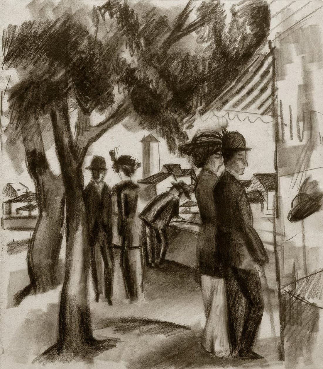 Spacery pod drzewami autorstwa August Macke