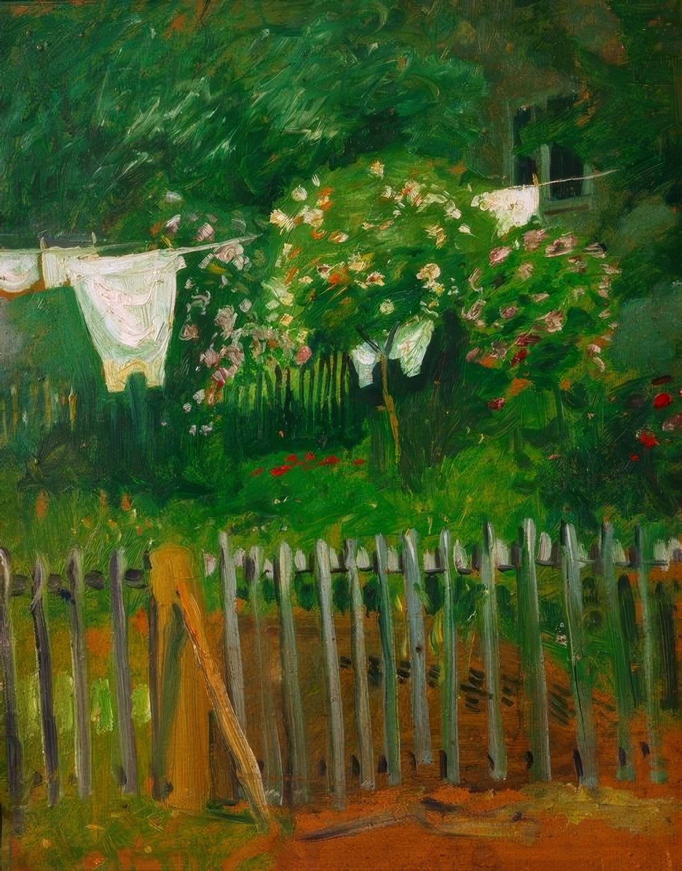Pranie w ogrodzie w Kandern autorstwa August Macke