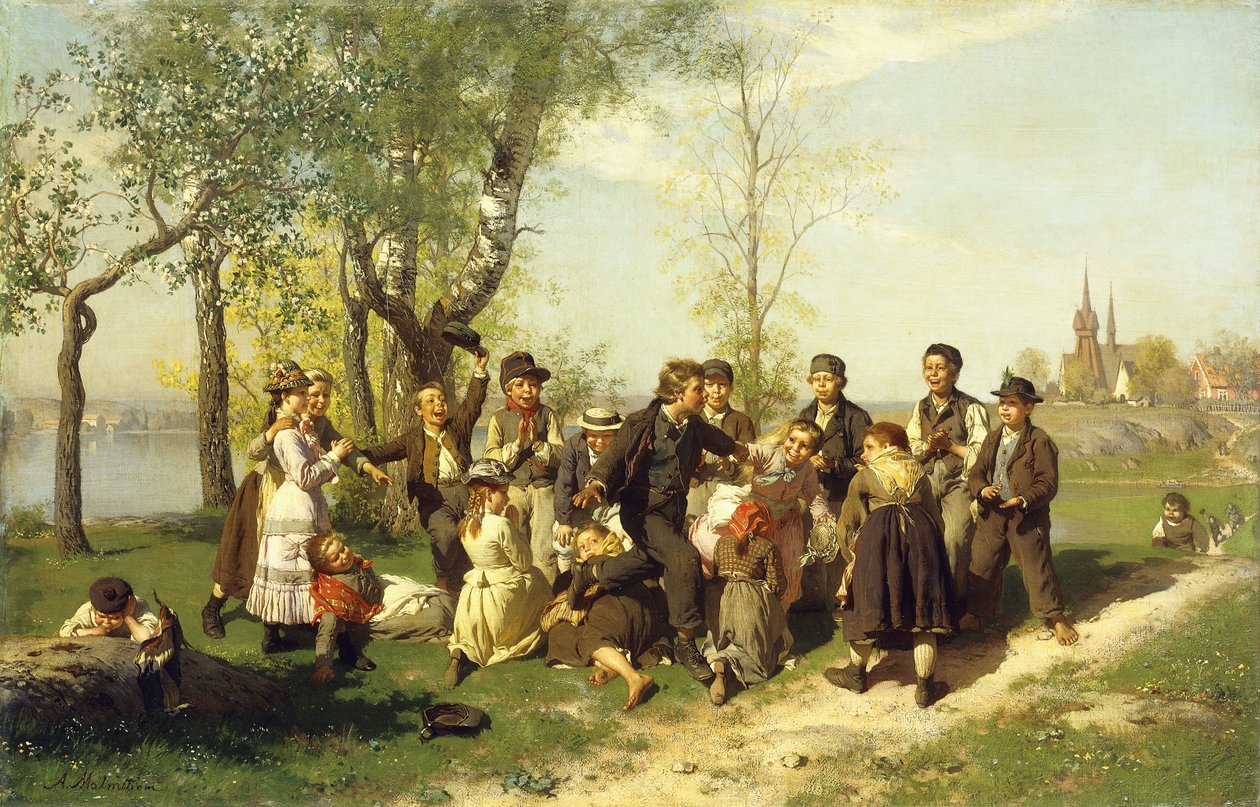 Dzieci bawiące się, autorstwa August Malmström