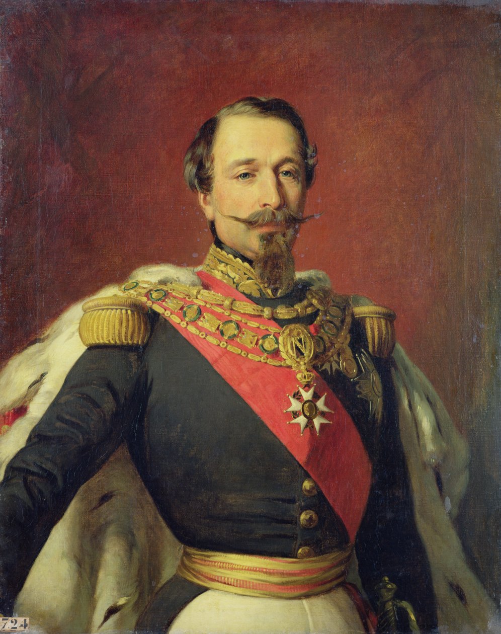 Portret cesarza Ludwika Napoleona III, według oryginalnego obrazu Francois Xavier Winterhalter (1806-73) 1853 autorstwa Auguste Boulard