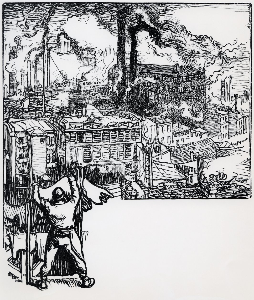 Dzielnica gobelinów, z „La Bievre, Les Gobelins, Saint-Severin” J.K. Huysmans, Paryż, 1901 autorstwa Auguste Louis Lepère