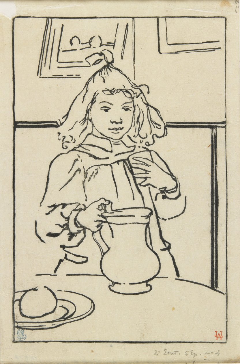 Młoda dziewczyna z dzbanem, 1890 autorstwa Auguste Louis Lepère