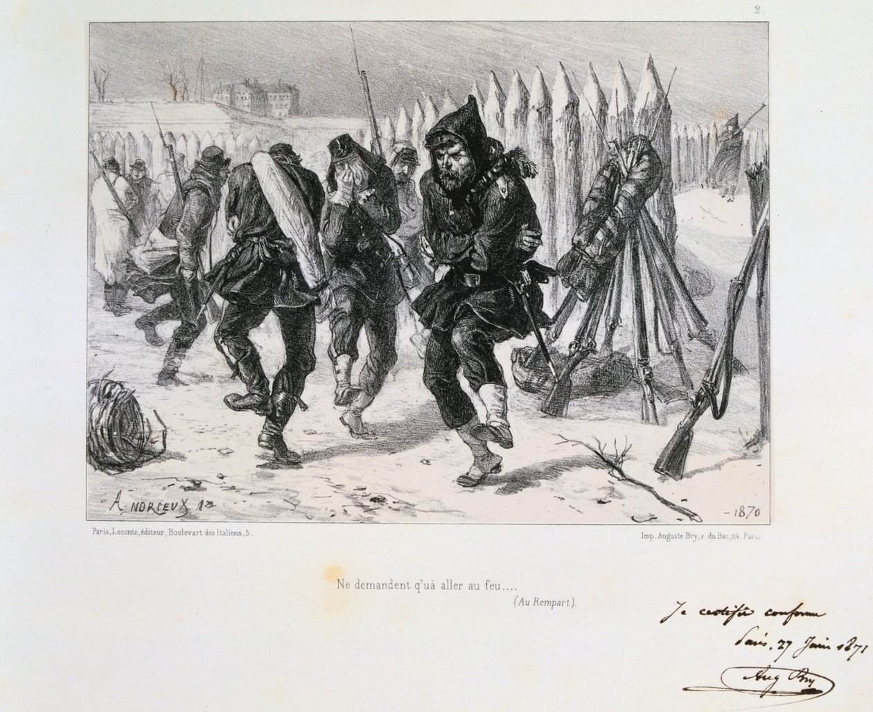 Oblężenie Paryża, wojna francusko-pruska, 1870 1871. autorstwa Auguste Bry