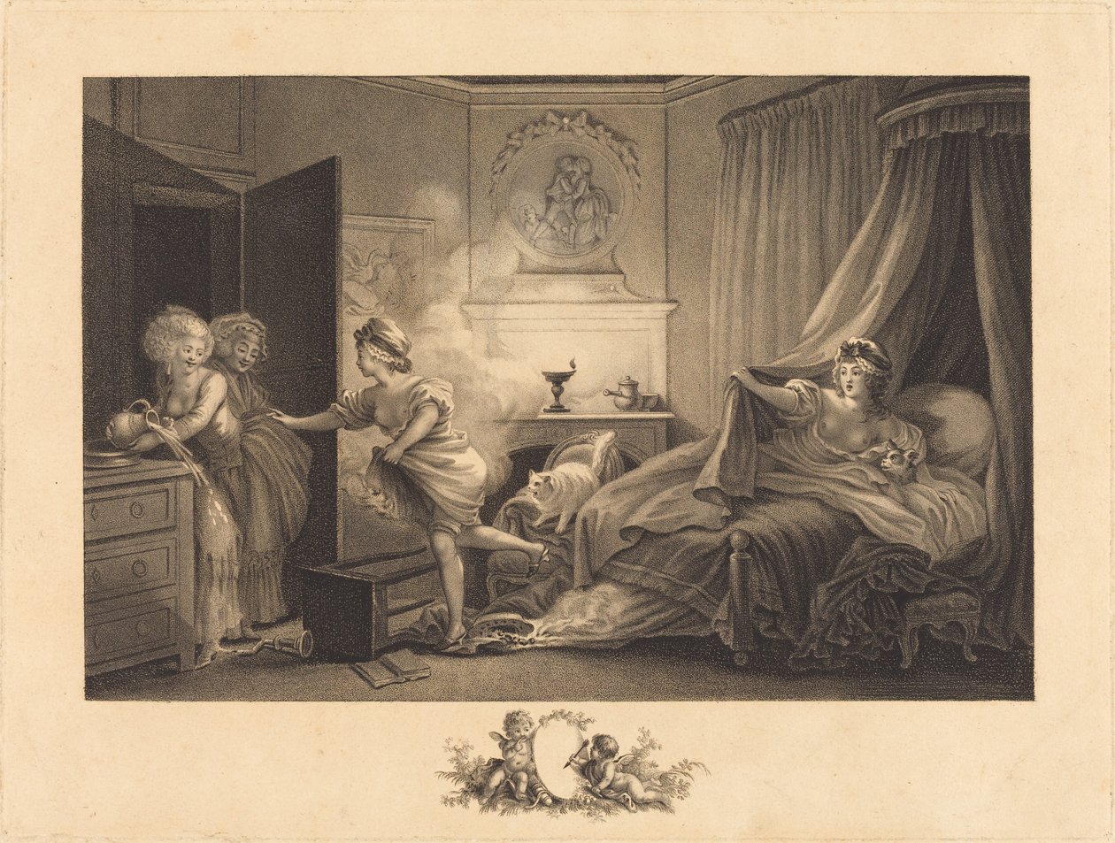Moja koszula płonie autorstwa Auguste Claude Simon Legrand after Jean Honoré Fragonard