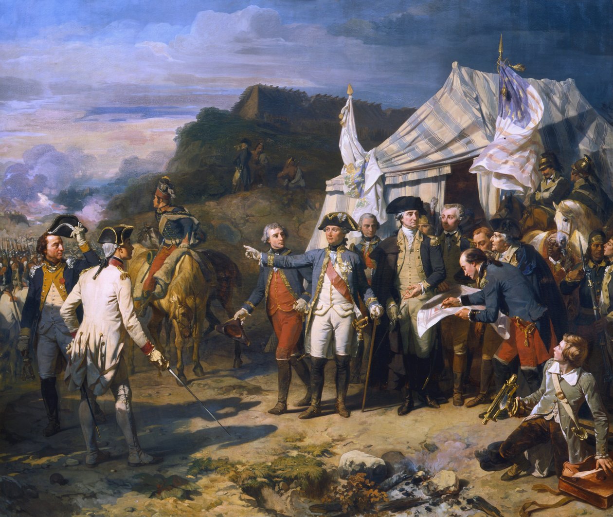 Oblężenie Yorktown, 1781 c1836 autorstwa Louis Charles Auguste Couder