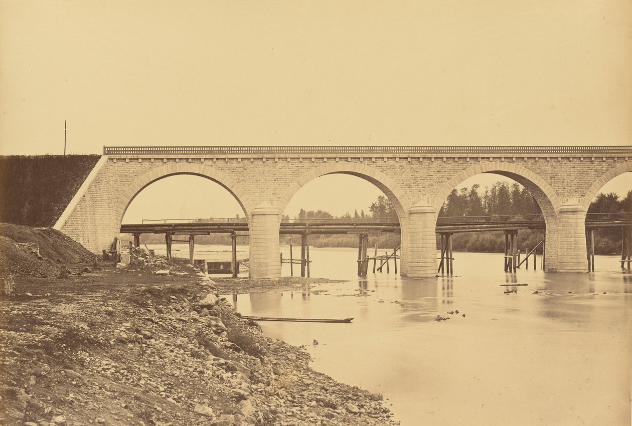 Wiadukt nad Loarą w Andrezieux autorstwa Auguste Hippolyte Collard